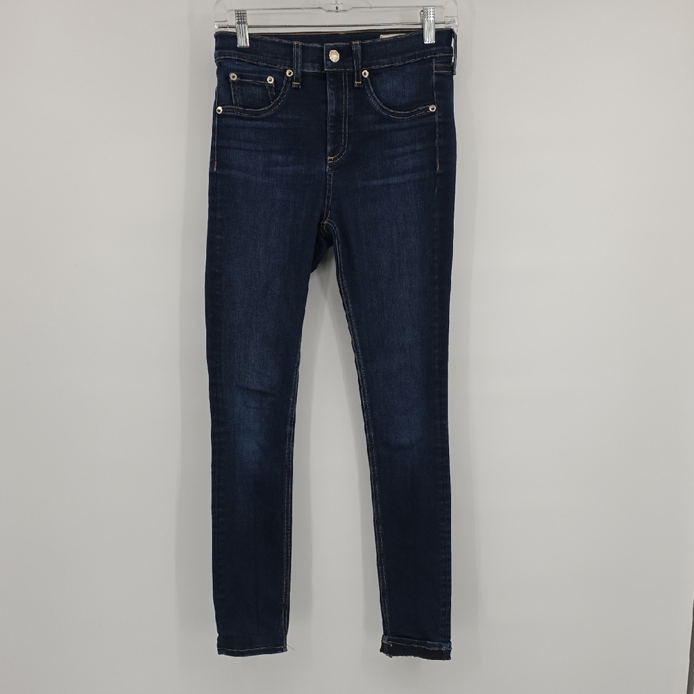 rag & bone High Rise Blue Skinny Jeans Sleek Modern Fit Blue Size 26